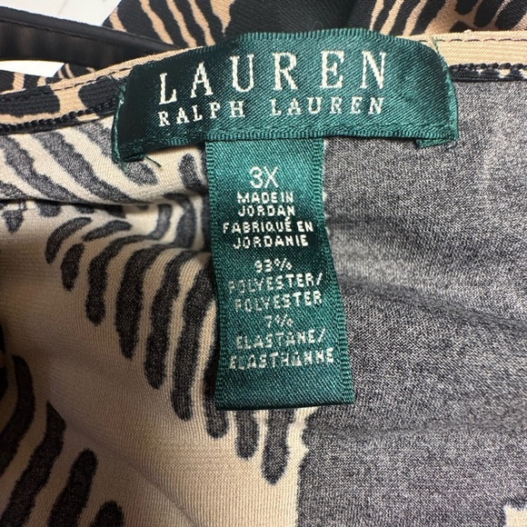 Ralph Lauren Black and Cream Patterned Midi Dress 3X NWT - Picture 6 of 6